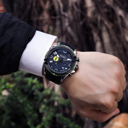 MEGIR 2200 Sport Chronograph – Luminous Blue Silicone Watch for Men