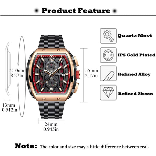 PLADEN Multifunction Business Men's Watches