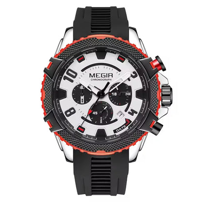 MEGIR 2200 Sport Chronograph – Luminous Blue Silicone Watch for Men